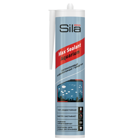Герметик силиконовый для аквариумов Sila PRO Max Sealant AQ, прозрачный, 280 мл