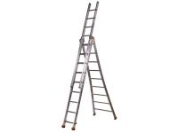 Лестница трехсекционная, универсальная, алюминиевая, 10 ступеней