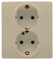 Legrand Etika Крем Двойная розетка с/з, винты 