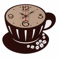 2628-005 Часы настенные из металла, корпус коричневый-бежевый,"Классика"