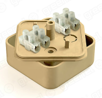 Коробка расп. для наружного монтажа  IP40, 50х50х20мм, с клеммной колодкой 2*2*4 (сосна) 