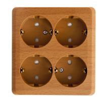 Lexel Этюд Дача Бук Розетка 4-ая с/з со шторками, наружная 