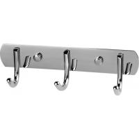 Вешалка для ванной 3 крючка,25*5*4см,нерж сталь, дюбель/саморез,SSA-017-3,310788/Рыжий Кот