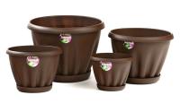 Горшок "Знатный" с поддоном M303ШОК, шоколадный, D22,5 см, 3,9 л