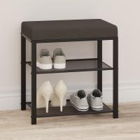 Банкетка Торонто 13S, каркас черный, сиденье серое, 47*30*49см, до 120кг БТ13СЧС ЗМИ