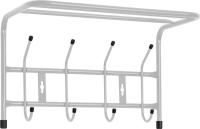 Вешалка настенная с полкой 4 крючка, Серебро ВП4 (405х265х245мм) (Ника)