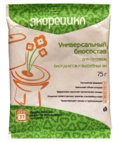 Биосостав Экорецикл Дачный (75 г) для биотуалетов (накопит. бачок) септиков, выгребных ям, пакет