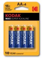 Элемент питания Kodak LR6 MAX SUPER Alkaline BL-4 (упаковка 4 батарейки)