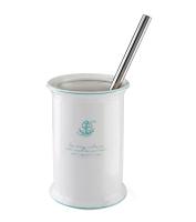 Ёршик для унитаза напольный Atlantic G79-82, керамика, белый