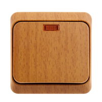 Lexel Этюд Дача Темный бук Выключатель 1-клавишный с подсветкой (сх. 1), наружный 