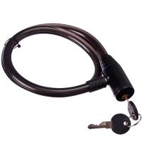 Замок велосипедный противоугонный тросовый, эконом, металл, ПВХ, пластик, 12x800мм (468-095) ГЦ