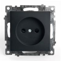 39609 Розетка 1-местная с защ. шт. (механизм) б/з, 250В,10А, серия Катрин, GLS10-7109-05, черный