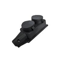 Колодка UNIVersal" 2-х местная однофазная с заглушками с/з каучук 16А 250В IP44 (еврослот)(HQ-1603)