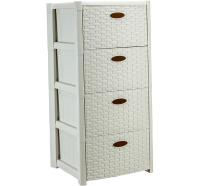 М2736 Комод "Стиль Ротанг" Белый ротанг (4 секции)