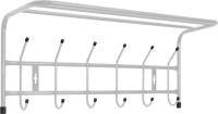Вешалка настенная с полкой 6 крючков, Серебро ВП6 (605х265х245мм) (Ника)