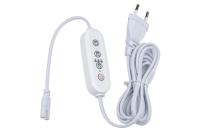 Таймер с вилкой и разъемом L,N для фито светильника, UST-E32 WHITE 2M, 220В, 150Вт, провод 2 метра. 