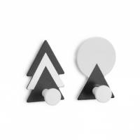 Крючки из нержавеющей стали MOUNT FOREST чёрно-белые на липкой ленте, 2 шт в упKLE-MF-44WB