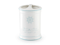 Стакан для зубных щеток с разделителем Atlantic G86-82, керамика, белый