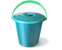 Ведро с крышкой 15л. пластик (АП 055) АЛЬТ-ПЛАСТ