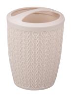 Подставка д/зубных щеток "Вязаное плетение" бежевый (18) М6876 А