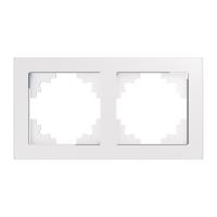 39255 Рамка 2-местная, гориз., стекло, серия Катрин, GFR00-7002-01, белый