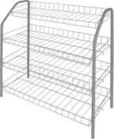 Этажерка для обуви 4 полки ЭТ1 Серебро (700х660х280мм) (Ника)