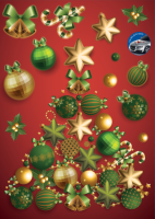 NL 4005 Декоретто Елка на красном фоне