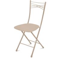 Стул складной Ника 1 ССН1/11 слон кость/беж мет, сид.39,5*40см сталь/экокожа, h=48см  до 100кг, Nika