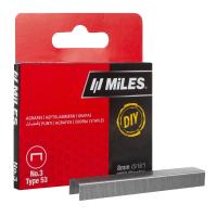 N3-08-D Скобы для степлера, тип53, DIY, заострены, закалены, оцинкованы, 8 мм, 1000 шт