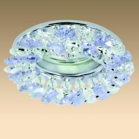 FL5336SL-1R 1*50W G5.3, MR16  Светильник встраиваемый, прозр+красн.хрусталь Flamelli