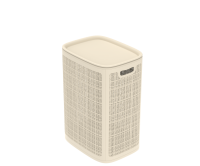 АП370 Плетёная корзина для белья «Лён» 75л (430×321×600мм) (сборная) (слоновая кость)(5)