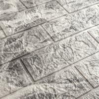 Самоклеющиеся 3D панели для стен, Кирпич мрамор серебро 700*700 мм (3мм)