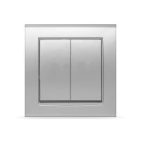 Выключатель 2-кл. СП Бриллиант 10А IP20 серебр. UNIVersal 7949650