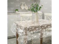 022-white Клеенка столовая ПВХ  "Муза" 1,32х22м - Гибискус