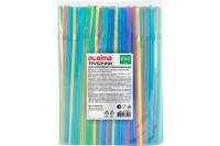 608361 Трубочки для коктейлей гофрированные, пластиковые 5х240 мм, цветные КОМПЛЕКТ 250 штук, LAIMA