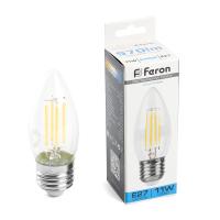 38274 Лампа светодиодная (11W) 230V E27 6400K прозрачная, LB-713 Feron