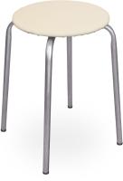 Табурет "Эконом" Слоновая кость, мягкое круглое сидение, d=320мм, метал.каркас d=20мм, ТЭ02 (Ника)