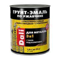 Грунт-эмаль по ржавчине полуглянцевая 3 в 1, под колеровку, база С, 1,8 л DALI (Рогнеда)