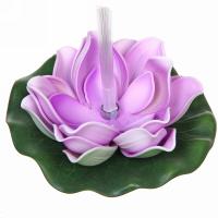 736-082 Растение водоплавающее "Кувшинка" d-10 см фиолетовая, с подсветкой (теплый белый)