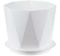 Кашпо с поддоном Призма Idea М3138, белый, D17,5 см, 2,6 л