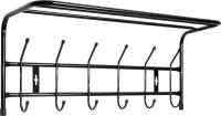 Вешалка настенная с полкой 6 крючков, Черный ВП6 (605х265х245мм) (Ника)