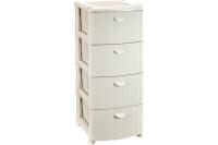 М2817 Комод 4 секции "Вязание" Белый ротанг 405*505*960 мм