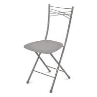 Стул складной Ника 1 ССН1/7 тем-сер/тем-серый, сид.39,5*40см, сталь/экокожа, h=48см  до 100кг, Nika