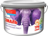 Эмаль полуглянцевая для пола Три Слона Стандарт, белый, 2,5 кг