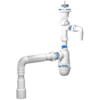 Сифон АНИ пласт С0315, 1"-1/2", D40 мм, гибкая труба D40,40/50 мм, отвод для стир. машины