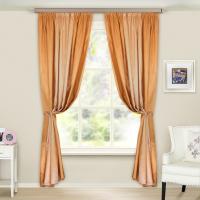 Шторы портьерные ТАФТА КОМБИ крас.золото 200*260*2шт