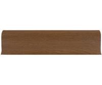 LM021 Плинтус ПВХ ЛАЙН ПЛАСТ макси с к/к,мягкий край 80 мм х 2,2 м Дуб жженый