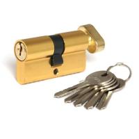 Цилиндр алюминиевый - А 60 мм РВ (3 ключ/завертка, золото) TURDUS