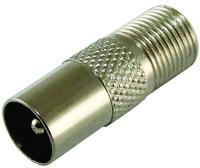 Переходник гнездо F - штекер TV, инд. упак. TDM /1/100/