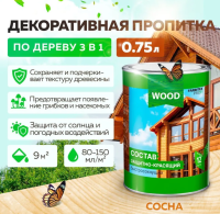 Состав защитно-красящий для древесины быстросохнущий Сосна (0,75 л) FARBITEX ПРОФИ WOOD